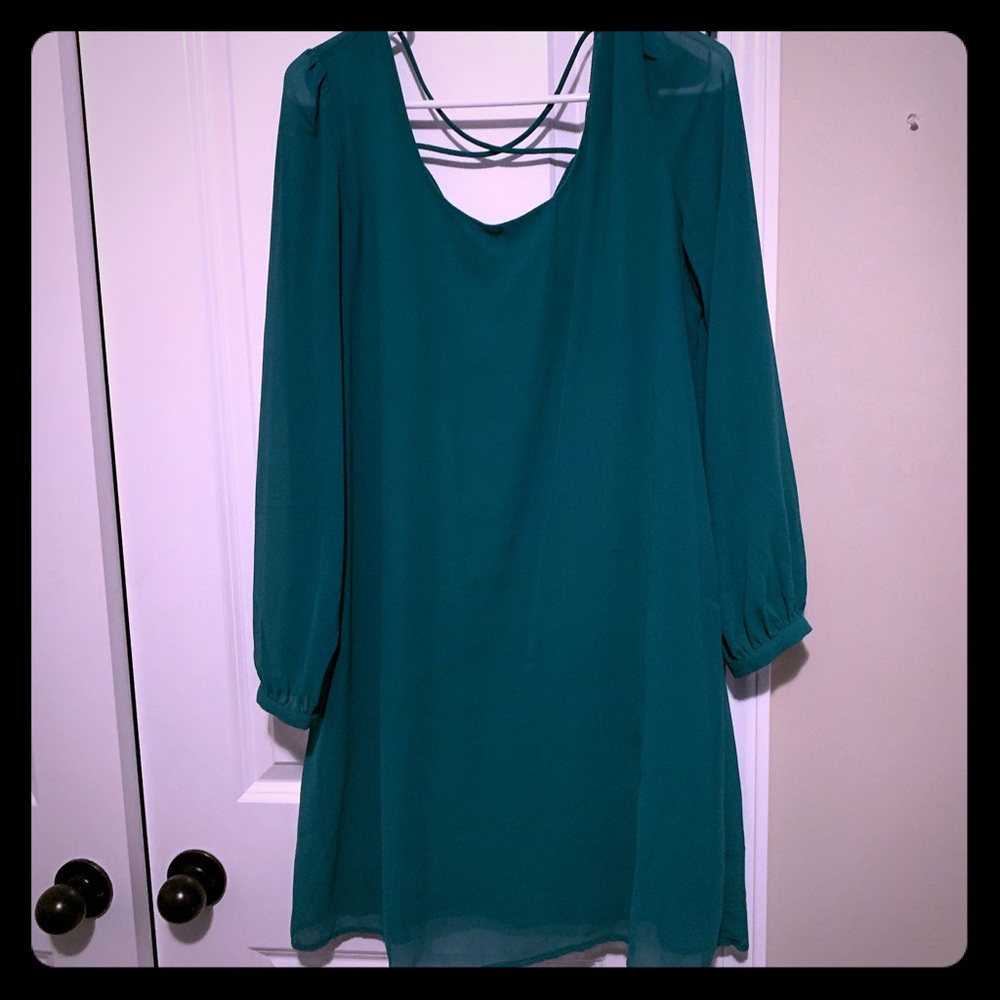 Green mini dress